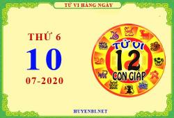 Xem tử vi ngày 10/7/2020 thứ 6 của 12 con giáp giải đoán