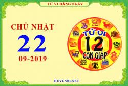 Xem tử vi ngày 22/9/2019 chủ nhật của 12 con giáp