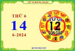 Xem tử vi ngày 14/6/2024 thứ 6 của 12 con giáp chi tiết nhất