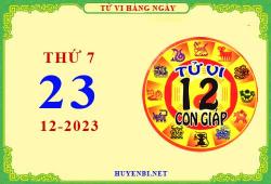 Xem tử vi ngày 23/12/2023 thứ 7 của 12 con giáp chi tiết nhất